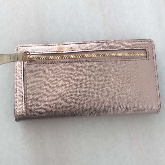 NEW Kate Spade Wallet classic rose gold shade. Shimmer, NWOT inc orig receipt - Picture 9 of 10